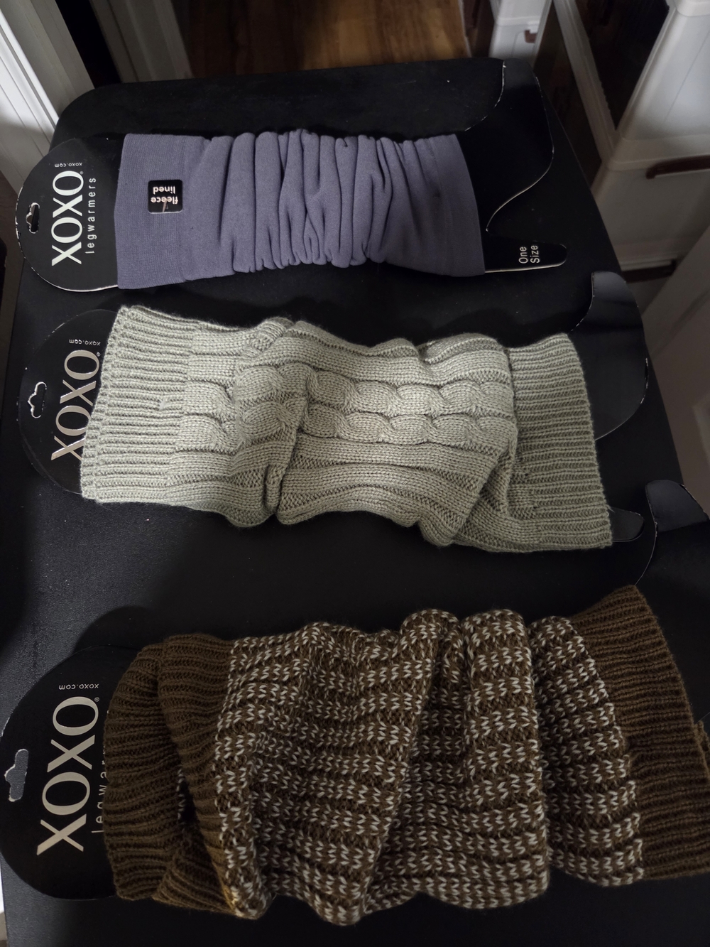 XOXO Legwarmers Trio - Gray, Sage, Brown Mix